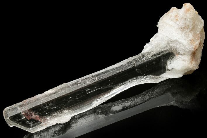 Water-Clear, Selenite Crystal with Hematite Phantoms - China #226094